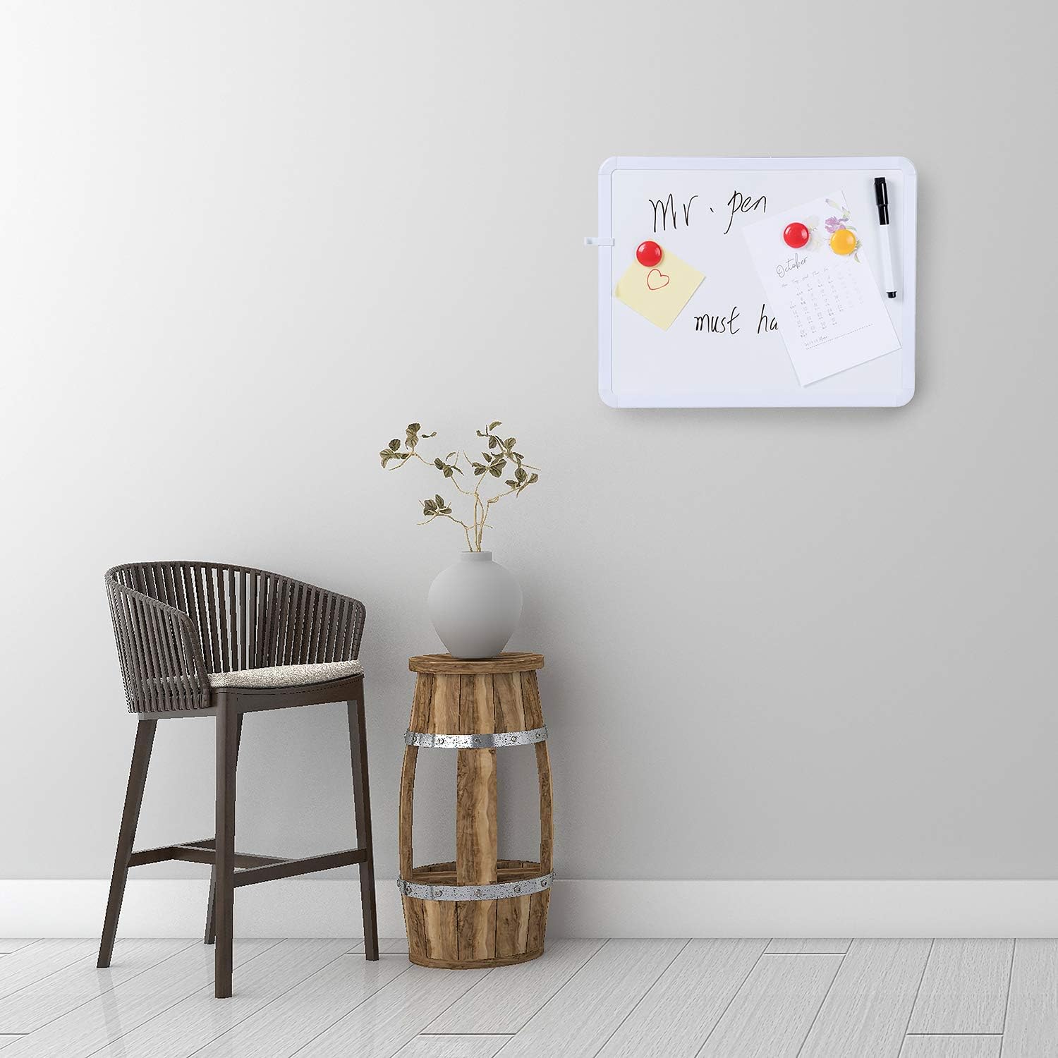 Mr. Pen- Dry Erase Board, 14” x 11”, White Frame | Includes Black Dry Erase Marker, Small Mini White Board for Students, Fridge, Wall, Locker, Double Sided Tapes Included - Image 7