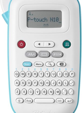 Brother P-Touch PT-N10 Personal Handheld Label Maker, Portable and Prints, P-Touch Btag ~½” (12mm) Wide Color Personalized Label Tapes,