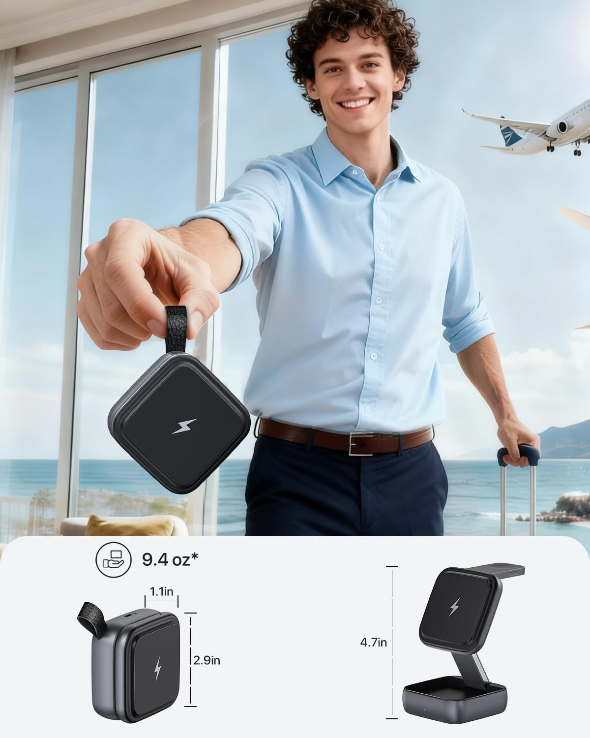 3-in-1 Foldable Wireless Charging Station - Magnetic Fast Charger Dock for 17/16/15/14/13, Ultra/10/9, AirPods Pro - Multi-Device Travel Stand - Image 5