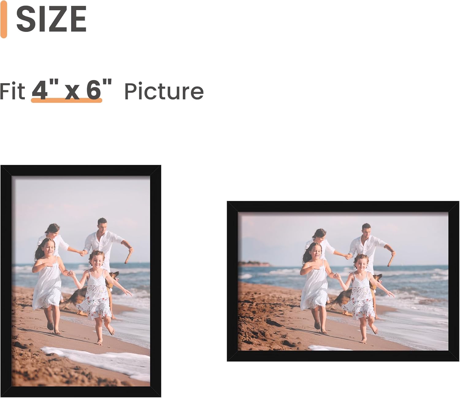 upsimples 4x6 Picture Frame Set of 3, Made of High Definition Glass for 4 x 6, Wall and Tabletop Display Thin Border Photo Frames for Home Decor, Black - Image 4